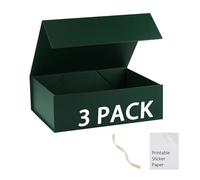 MUMUPACK Caja de regalo verde, cajas de regalo extra grandes de 19 x 16 x 6 pulgadas con tapas para regalos, incluye cinta y papel adhesivo imprimible, caja de propuesta de dama de honor, caja de