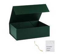 MUMUPACK Caja de regalo verde, cajas de regalo extra grandes de 19 x 16 x 6 pulgadas con tapas para regalos, incluye cinta y papel adhesivo imprimible, caja de propuesta de dama de honor, caja de