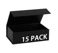 MUMUPACK Paquete de 15 cajas de regalo magnéticas con tapa de 13 x 9 x 4.2, cajas de regalo negras a granel, caja de propuesta de dama de honor, pequeñas cajas de cierre magnético para regalos, bodas,
