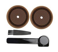 Mumusuki 2 Piezas de Tapa de Cápsula de café Reutilizable, Tapas de Gel de Sílice de Grado Alimenticio con Cuchara de Cepillo para Cualquier Tamaños de Vertuolines Pro café Pod