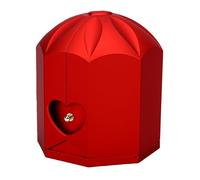 Mumusuki Caja para Anillo de Compromiso con Rosa Artificial, Diseño de Doble Apertura Sorpresa, Joyero Compacto y Portátil, Ideal para el Día de la Madre o como Regalo