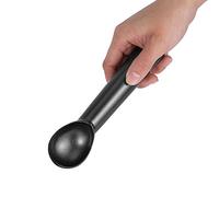 Mumusuki Costa de Helado de 7 Pulgadas, Cucharada de Helado de Forma Redonda de Aluminio Antiadherente, Herramienta de Cocina Ecológica para (BLACK)