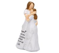 Mumusuki Figura de Madre e Hija, 5,7 Pulgadas, Pintada a Mano, Escultura de Madre Abrazando a Hija, Decoración de Escritorio, Regalos Sinceros para Mamás en el Día de la,