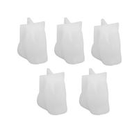 Mumusuki Forma de Silicona en Forma de Gato, Microondas de 5 Paquetes y Herramientas para Hornear a Prueba de Calor Seguras para el Congelador, Formularios de Postre 3D Fácil de Liberar