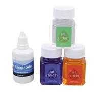 Mumusuki Kit de Solución Tampón de Calibración de PH, 50 Ml Cada una, Soluciones de Calibración PH7.00 4,00 10,01 con Líquido Protector de Sonda de PH de 30 Ml para Laboratorio, Hogar e