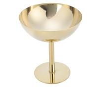 Mumusuki Tazón de Postre de Acero Inoxidable, Taza de Postre Multifuncional con Patas Redondas Doradas para Ensalada de Yogur, Pudín de Frutas, Helado, Bagatela, Condimento de Cóctel (Alto)