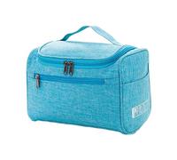 Mumuve Bolsa de cosméticos multiusos portátil con cremallera, bolsa de almohada de gran capacidad, bolsa de maquillaje, bolsa de viaje, Blue, 23*17.5*12.5cm
