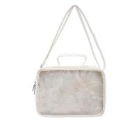 Mumuve Bolsa de hombro transparente para mujer, estilo japonés, bolsa cruzada para estudiantes, bolsa de mensajero Itabag para pin, White, As shown in the picture (1-3cm error)