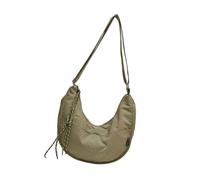 Mumuve Bolso cruzado de gran capacidad con cordón anudado a rayas y a la moda, informal, color liso, gran capacidad, para uso diario, Green, As shown in the picture (1-3cm error)