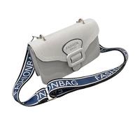 Mumuve Bolso cruzado de piel sintética con correa ancha para mujer, bolso de hombro con letras en contraste, color de contraste, bolsa mensajera para compras y citas, White, As shown in the picture