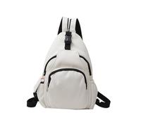 Mumuve Bolso cruzado para mujer, bolso cruzado de moda con múltiples compartimentos, de tela Oxford, mochila de viaje, White, As shown in the picture (1-3cm error)