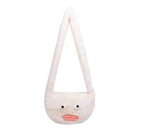 Mumuve Bolso de hombro de felpa para mujeres y niñas, bolso de mano de gran capacidad, bolso de mano de piel sintética, bolsas de compras y citas, White, 27*18*10cm