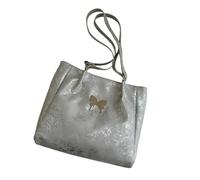 Mumuve Bolso de hombro de mariposa para mujer, color sólido, bolsa de gran capacidad, bolso de mano a juego para las axilas, bolsa de compras, Silver, As shown in the picture (1-3cm error)