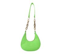Mumuve Bolso de hombro moderno en forma de luna con elegante correa de cadena para las axilas que muestra tu personalidad, Green, As shown in the picture (error 1-3cm)