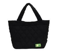 Mumuve Bolso de mano de pana con costuras de pana, color sólido, gran capacidad, para mujer, Black, As shown in the picture (error 1-3cm)