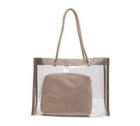 Mumuve Bolsos de hombro informales de gran capacidad para mujer, de PVC, con asa superior, transparente, Multicolor-11, As shown in the picture (error 1-3cm)
