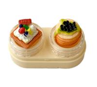 Mumuve Caja de lentes con tapa para cupcakes con diseños de cajones y kits de herramientas de uso, estuche para lentes de contacto para un contenedor seguro de gestión de lentes, Amarillo