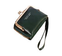 Mumuve Cartera de muñeca con múltiples ranuras de poliuretano para tarjetas de crédito, para mujer y niña, con correa para la muñeca, cambio de monedas, verde oscuro, Size: Approx. 11x12cm/4.33x4.72in