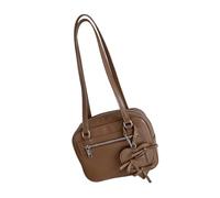 Mumuve Elegante bolso de mano coreano cuadrado de piel sintética, bolso de hombro casual, bolso simple para mujer, Khaki, As shown in the picture (1-3cm error)