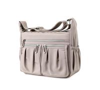 Mumuve Elegante y práctica bolsa cruzada de tela Oxford con múltiples compartimentos para estudiantes profesionales, White, As shown in the picture (error 1-3cm)