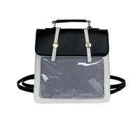 Mumuve Mochila cruzada de inspiración japonesa elegante Itabag PU para el trabajo, blanco/negro, As shown in the picture (1-3cm error)