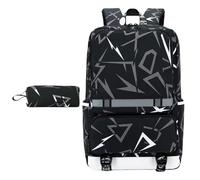 Mumuve Mochila escolar con estuche, bolsa para laptop, mochila de gran capacidad, mochila para adolescentes, bolsa de libros casual para varios, White, As shown in the picture (error 1-3cm)