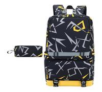 Mumuve Mochila escolar con estuche, bolsa para laptop, mochila de gran capacidad, mochila para adolescentes, bolsa de libros casual para varios, Amarillo, As shown in the picture (error 1-3cm)