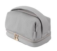 Mumuve Neceser de viaje de gran capacidad, neceser portátil para maquillaje y tostadas, almacenamiento multifuncional para mujeres, Gray, As shown in the picture (error 1-3cm)