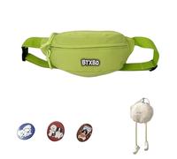 Mumuve Riñonera pequeña con letras y correa ajustable, bonito cinturón, Green, As shown in the picture (error 1-2cm)