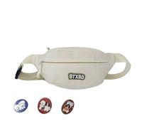 Mumuve Riñonera pequeña con letras y correa ajustable, bonito cinturón, White, As shown in the picture (error 1-2cm)