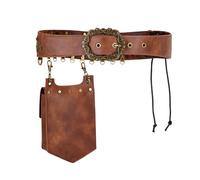 Mumuve Steampunk - Riñonera de cuero vintage para disfraz medieval, accesorio de cosplay, para viajes al aire libre y uso diario, Multicolor-10, 13.65x5.07in