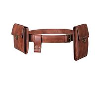 Mumuve Steampunk - Riñonera de piel con cinturón, monedero, monedero doble para teléfono, llaves, hombres, medieval, vintage, cosplay, Brown, 7.8x7.8in