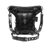 Mumuve Steampunk - Riñonera de poliuretano para motocicleta, bolsa de hombro, bolsa de muslo, bolsa de cadera, cadena de viaje, Multicolor-3, As shown in the picture (error 1-3cm)