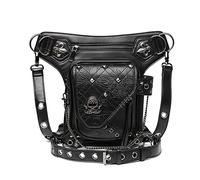 Mumuve Steampunk - Riñonera gótica de poliuretano para mujer, bolsa cruzada con cadena para senderismo, Multicolor-5, As shown in the picture (error 1-3cm)
