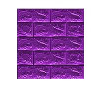 MUMUXIAO 10 hojas de azulejos de pared de espuma de polietileno sintético 3D, papel tapiz de ladrillo, autoadhesivos, papel adhesivo de vinilo impermeable para decoración de pared del hogar (morado