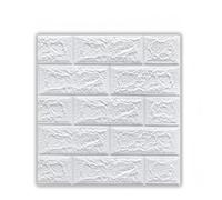MUMUXIAO 10 hojas de azulejos de pared de espuma de polietileno sintético 3D, papel tapiz de ladrillo, autoadhesivos, papel adhesivo de vinilo impermeable para decoración de pared del hogar (blanco