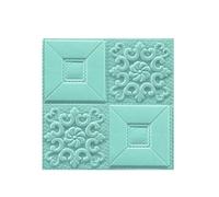 MUMUXIAO 10 hojas de azulejos de pared de espuma de polietileno sintético 3D, papel tapiz de ladrillo, autoadhesivos, papel adhesivo de vinilo impermeable para decoración de pared del hogar (azul