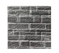 MUMUXIAO 10 hojas de azulejos de pared de espuma de polietileno sintético 3D, papel tapiz de ladrillo, autoadhesivos, papel adhesivo de vinilo impermeable para decoración de pared del hogar (gris