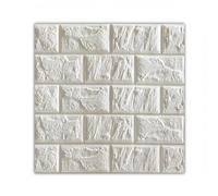 MUMUXIAO 10 hojas de azulejos de pared de espuma de polietileno sintético 3D, papel tapiz de ladrillo, autoadhesivos, papel adhesivo de vinilo impermeable para decoración de pared del hogar (blanco