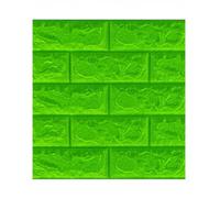 MUMUXIAO 10 hojas de azulejos de pared de espuma de polietileno sintético 3D, papel tapiz de ladrillo, autoadhesivos, papel adhesivo de vinilo impermeable para decoración de pared del hogar (verde