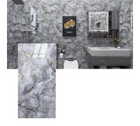 MUMUXIAO 10 hojas de mármol para despegar y pegar paneles de pared impermeables de 60 x 30 cm, autoadhesivos, azulejos de pared de PVC para cocina y baño (gris 3)