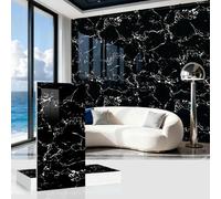 MUMUXIAO 10 hojas de panel de pared de mármol, despegar y pegar, 30 x 60 cm, autoadhesivo, PVC, azulejos de pared impermeables para cocina, dormitorio (negro 3)