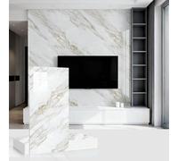 MUMUXIAO 10 hojas de panel de pared de mármol, despegar y pegar, 30 x 60 cm, autoadhesivo, PVC, azulejos de pared impermeables para cocina, dormitorio (blanco 4)