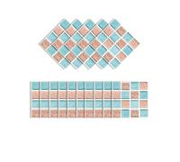 MUMUXIAO 15 azulejos adhesivos de mosaico 3D de 10 x 10 cm, paneles de pared autoadhesivos, murales impermeables para cocina y baño (rosa)