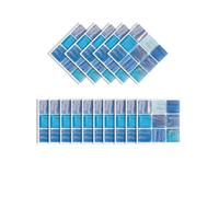 MUMUXIAO 15 azulejos adhesivos de mosaico 3D de 10 x 10 cm, paneles de pared autoadhesivos, murales impermeables para cocina y baño (azul1)