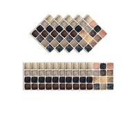 MUMUXIAO 15 azulejos adhesivos de mosaico 3D de 10 x 10 cm, paneles de pared autoadhesivos, murales impermeables para cocina y baño (marrón)