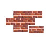 MUMUXIAO 6 hojas de azulejos de pared 3D para despegar y pegar, 15 x 30 cm, papel tapiz autoadhesivo de vinilo plano, paneles de pared impermeables para cocina y baño (rojo)