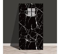 MUMUXIAO 60 x 30 cm, 10 hojas de azulejos de mármol 3D, paneles de pared autoadhesivos impermeables de espuma de PVC para decoración de paredes interiores (negro)