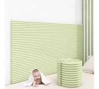 MUMUXIAO Acolchado de pared anticolisión de 200 x 20 cm, paneles de pared acolchados aislados, autoadhesivos, protección de cabecero para dormitorio y guardería (verde)
