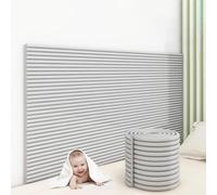 MUMUXIAO Acolchado de pared anticolisión de 200 x 20 cm, paneles de pared acolchados aislados, autoadhesivos, protección de cabecero para dormitorio y guardería (gris)